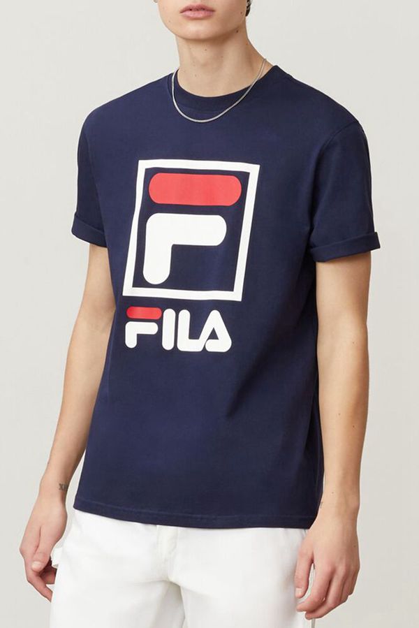 Camisetas Fila Homem Azul Marinho/Branco/Vermelhas - Fila Jack En Portugal,BDJE-06371